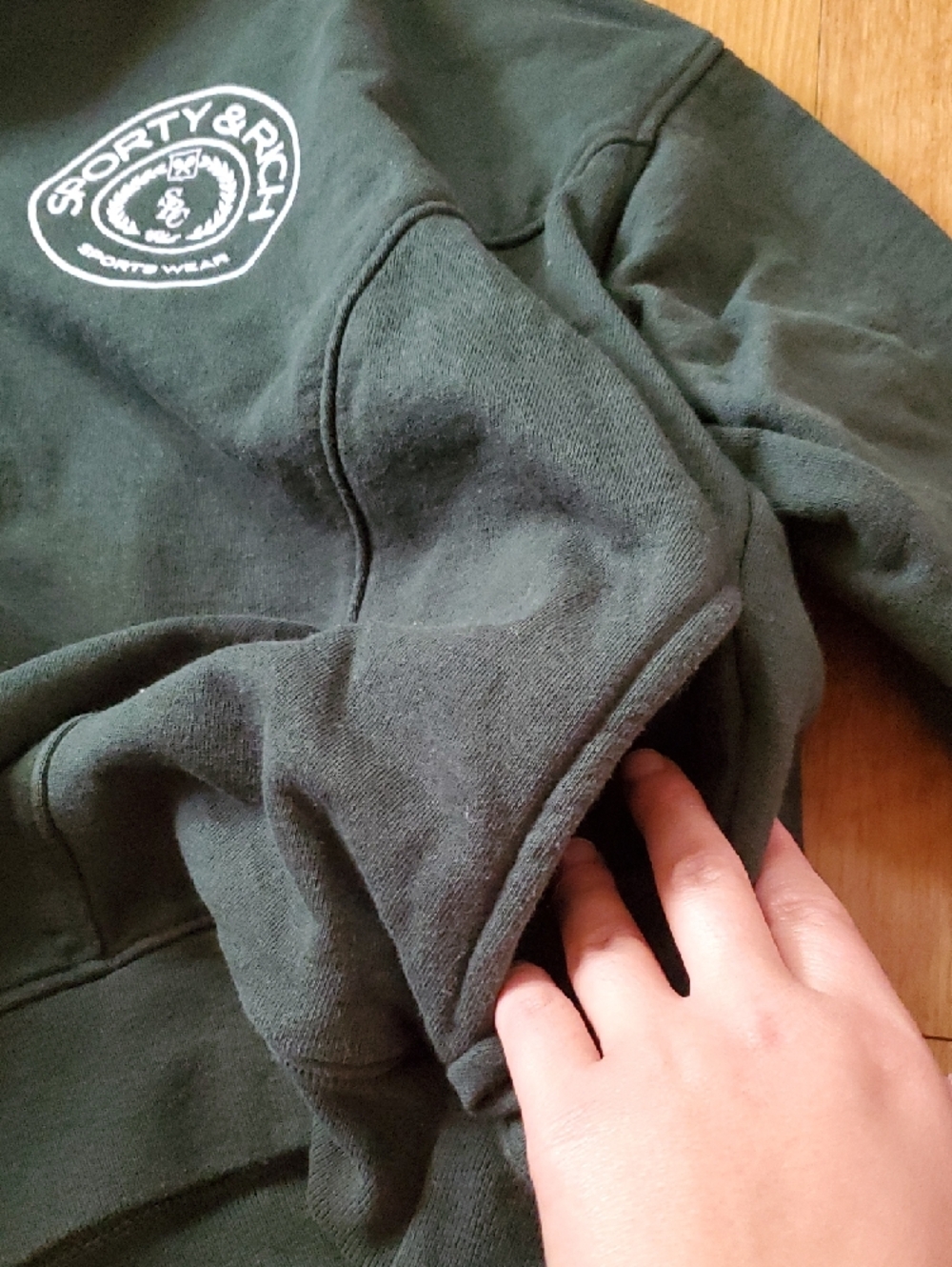 Sporty & Rich Forest Green Quarter-Zip Pullover - Picture 6 of 7